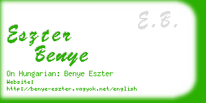 eszter benye business card